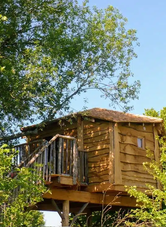 cabane dans les arbres pour des vacances écologiques en famille