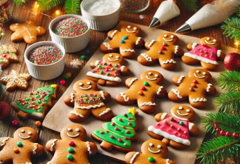 délicieux biscuits en forme de bonhomme en pain d’épice