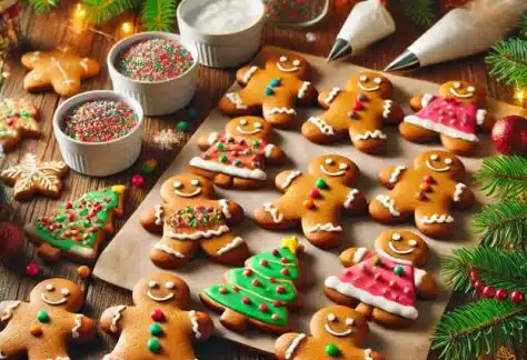 délicieux biscuits en forme de bonhomme en pain d’épice